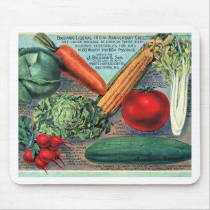 Vintage Vegetables Mouse Mat