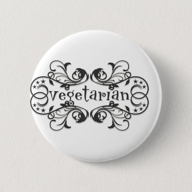 Vintage Vegetarian 6 Cm Round Badge (Front)