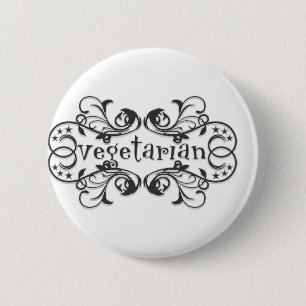 Vintage Vegetarian 6 Cm Round Badge