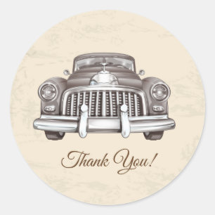 vintage, vehicle , antique car, round sticker