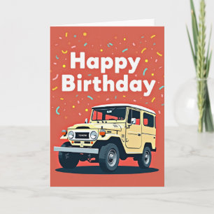 Vintage Vehicle Birthday Card