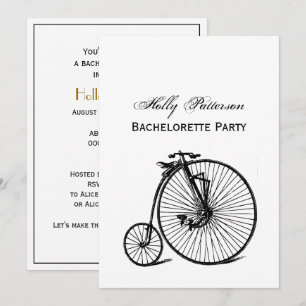 Vintage Velocipede Penny Farthing Bicycle Bike Invitation