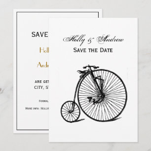 Vintage Velocipede Penny Farthing Bicycle Bike Invitation