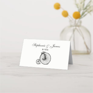Vintage Velocipede Penny Farthing Bicycle Bike Place Card
