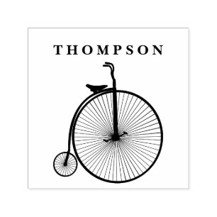 Vintage Velocipede Penny Farthing Bicycle Bike Self-inking Stamp