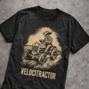 Vintage Velocitractor Farm Tractor Retro Funny T-Shirt