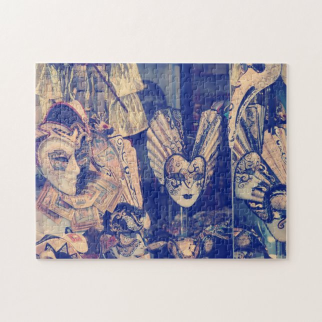 Vintage Venetian Carnival Masks Jigsaw Puzzle  (Horizontal)