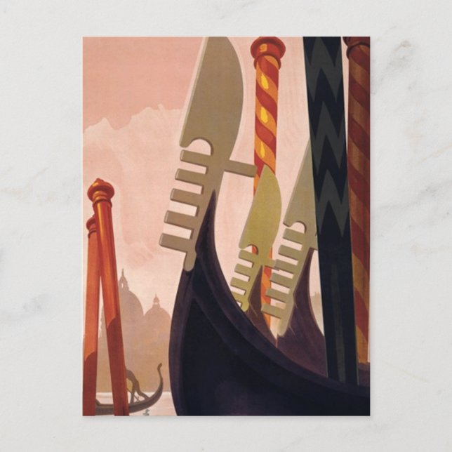 Vintage Venezia Gondolas Postcard (Front)