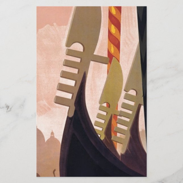Vintage Venezia Gondolas Stationery (Front)