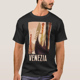 Vintage Venezia Italy Travel Art Venice Gondola T-Shirt