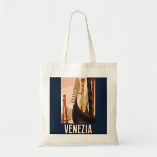 Vintage Venezia Italy Travel Art Venice Gondola Tote Bag