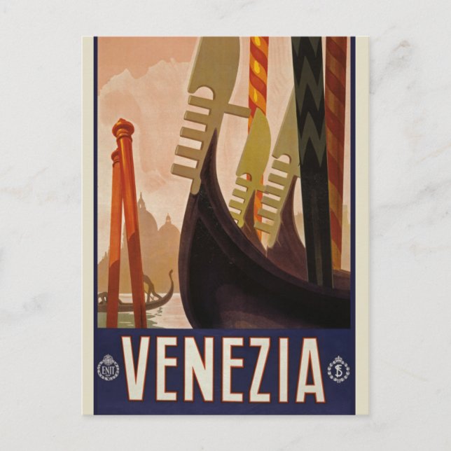 Vintage Venezia Italy Travel Tourism Postcard (Front)