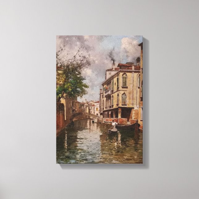 Vintage Venice Antonio Leto Venetian Canal Canvas Print (Front)