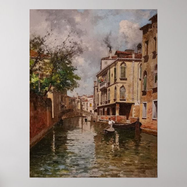 Vintage Venice Antonio Leto Venetian Canal Poster (Front)