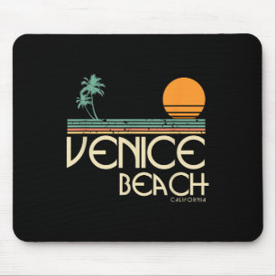 Vintage Venice Beach California Sunset Palms Mouse Mat