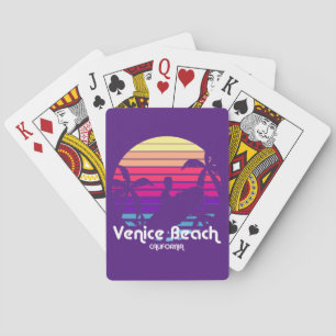Vintage Venice Beach California Sunset Playing Cards