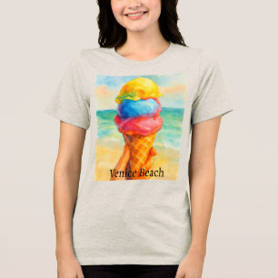 Vintage Venice Beach California Watercolor Tri-Blend Shirt