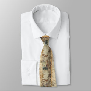 Vintage Venice Canal with Handwritten Script Tie