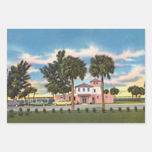 Vintage Venice Florida Beach  Wrapping Paper Sheet (Front)