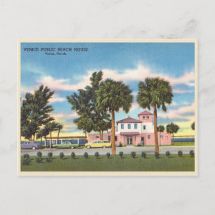 Vintage Venice, Florida public beach Postcard