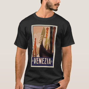 Vintage Venice Gondola Beach Italy Vacations Birth T-Shirt
