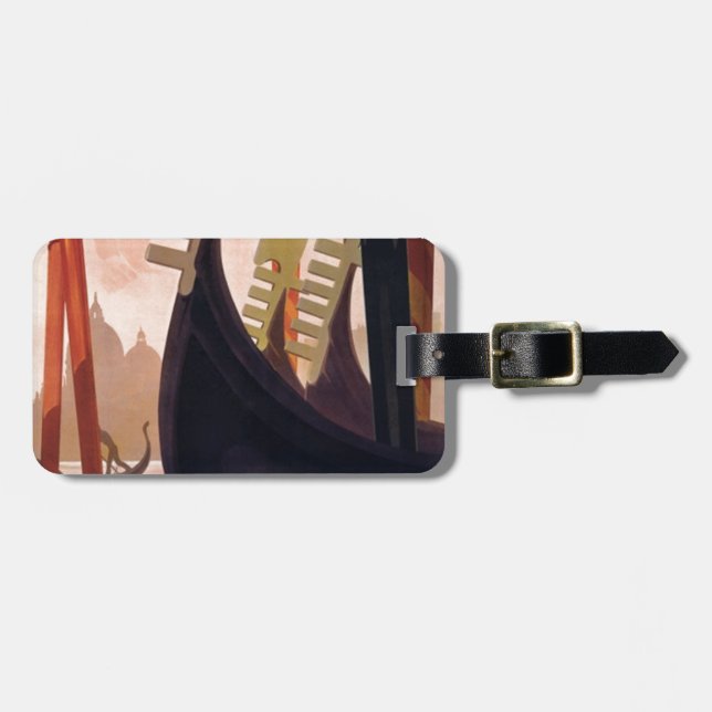 Vintage Venice Gondolas Luggage Tag (Front Horizontal)
