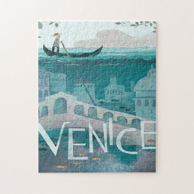 Vintage Venice Italy Gondala Scenic Travel  Jigsaw Puzzle (Vertical)