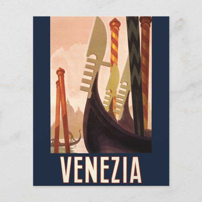 Vintage Venice Italy Gondola Travel (Front)
