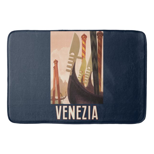 Vintage Venice Italy Gondola Travel Bath Mat (Front)