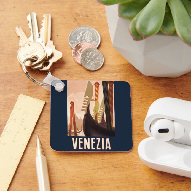 Vintage Venice Italy Gondola Travel Key Ring (Desk)