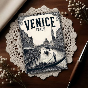 Vintage Venice Italy Gondola Travel Postcard
