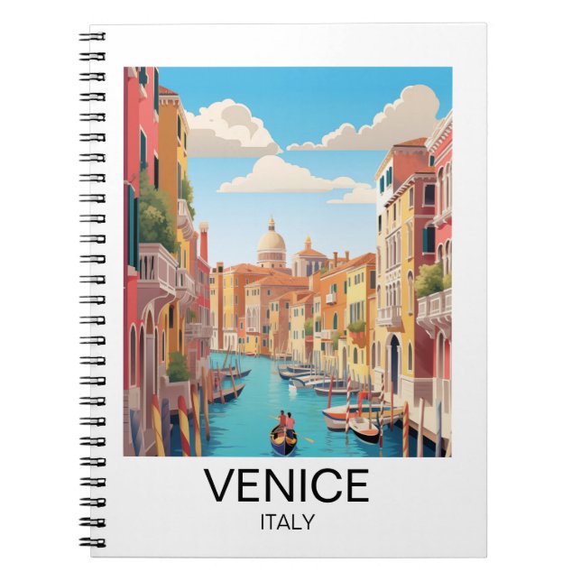 Vintage Venice Italy Travel Artwork Notebook (Front)