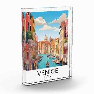 Vintage Venice Italy Travel Artwork Photo Block