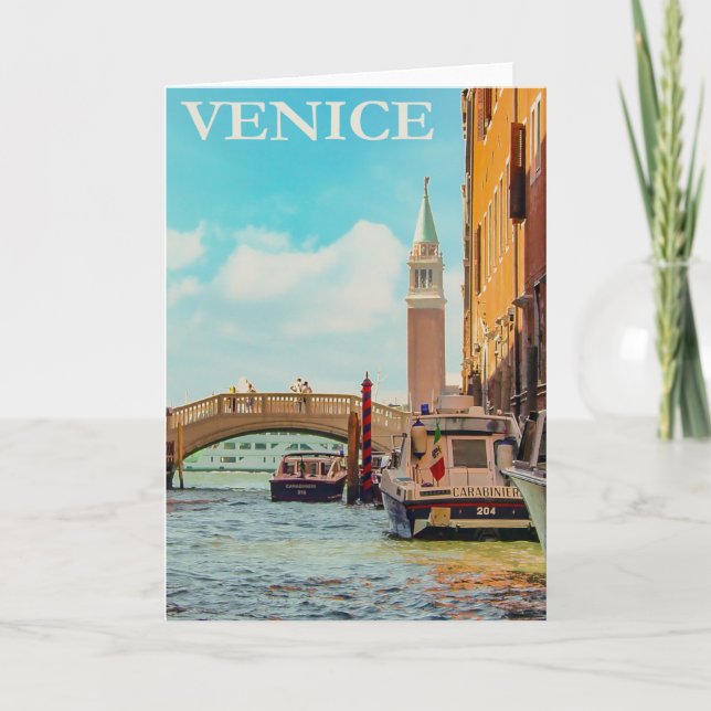 Vintage Venice Italy Travel Card (Front)