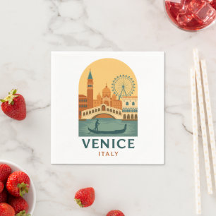 Vintage Venice Italy Travel Napkins – Retro City
