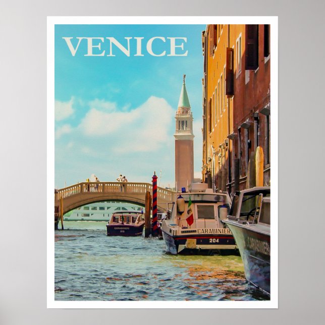 Vintage Venice Italy Travel Poster (Front)