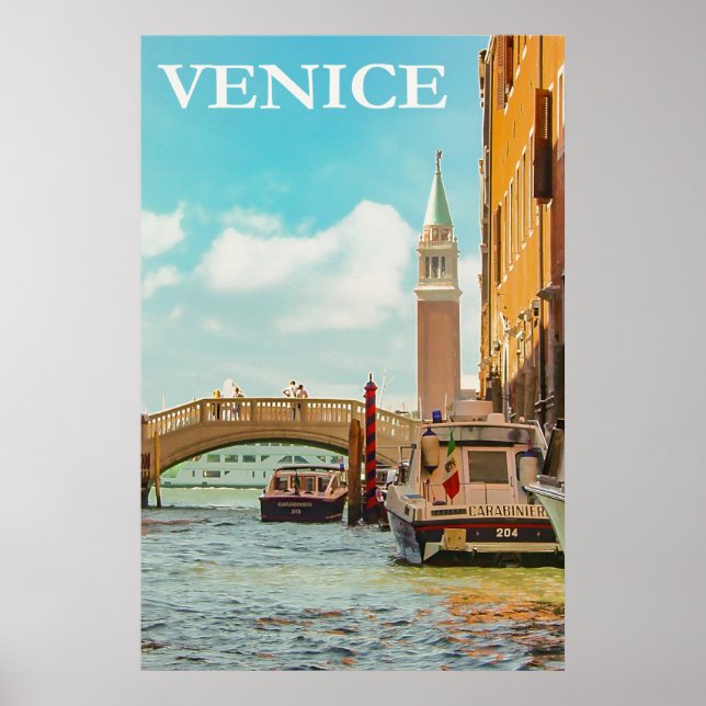 Vintage Venice Italy Travel Poster (Front)