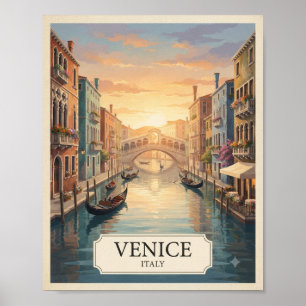 Vintage Venice Italy Travel Poster Grand Canal W