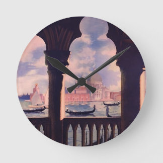 Vintage Venice Italy Travel Round Clock
