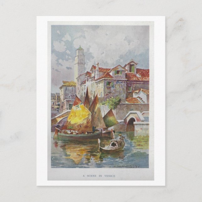 Vintage Venice Painting Postcard (Front)