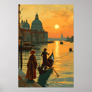 Vintage Venice Sunset Poster