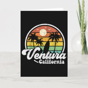 Vintage Ventura Beach California Ca Surfing Retro  Card