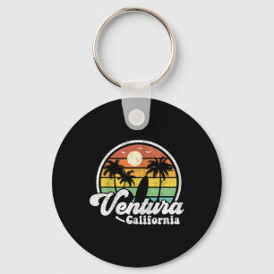 Vintage Ventura Beach California Ca Surfing Retro Key Ring