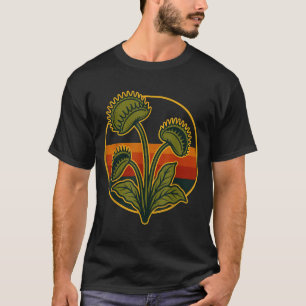 Vintage Venus Flytrap Retro Sunset Carnivorous Pla T-Shirt