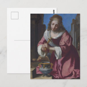 Vintage Vermeer Religious Baroque Fine Art Postcard