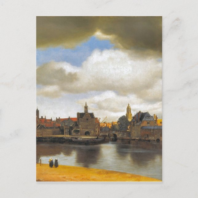 Vintage Vermeer, view of Delft Postcard (Front)