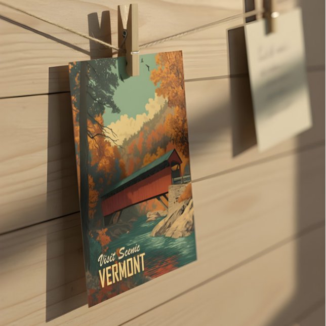 Vintage Vermont Covered Bridge Travel  Postcard (Creator Uploaded)