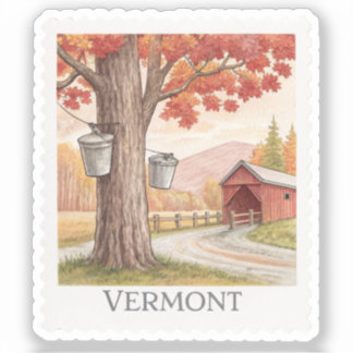 Vintage Vermont Maple Syrup Farm Barn Stamp