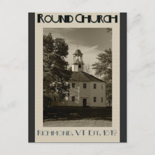 Vintage Vermont Round Church Travel Postcard
