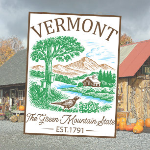 Vintage Vermont USA America Travel Art Keepsake Postcard